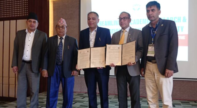 पोखरा विश्वविद्यालय र नेपाल स्वास्थ्य अनुंधान परिषद् बीच समझदारीपत्रमा हस्ताक्षर सम्पन्न